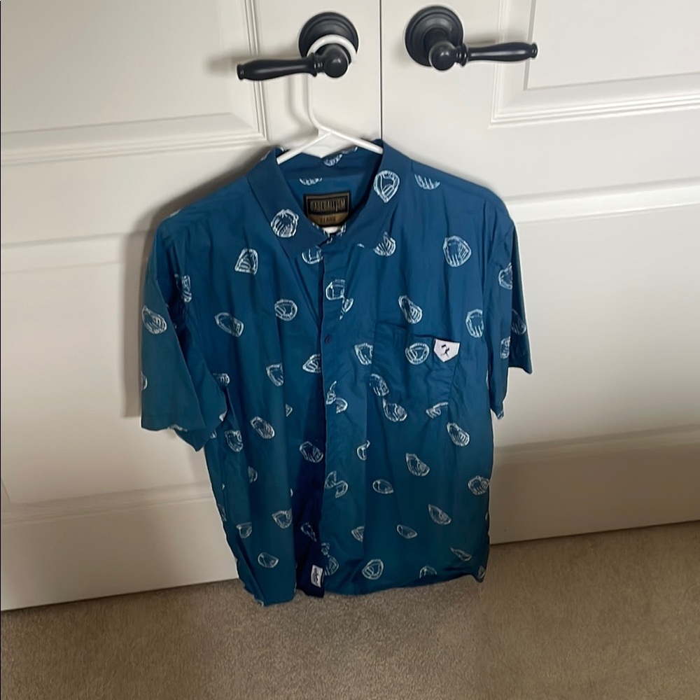 Baseballism Blue Men's Shirt with Pattern